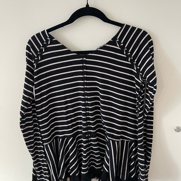 Free People Striped Black Long Sleeve - Picture 5 of 5